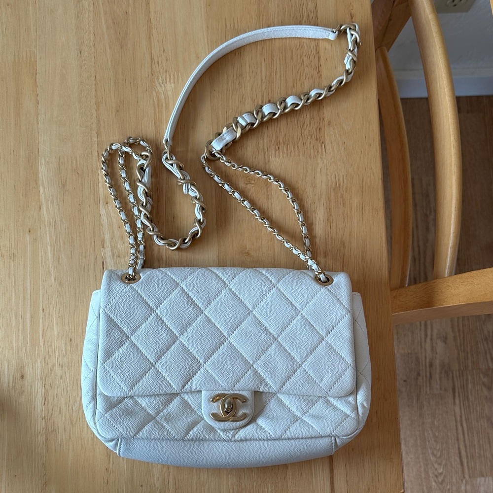Chanel Ivory Quilted Crossbody Bag